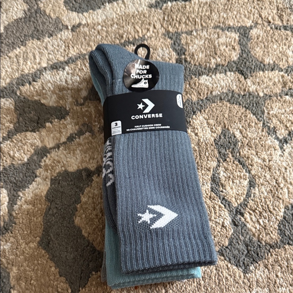 Converse Men's Blue and Gray Socks Set